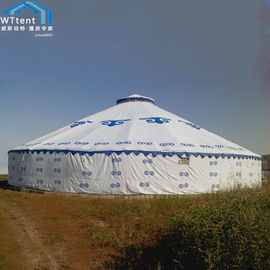 Type dégrossi multi blanc de Yurt de tente cadre en métal avec le toit de crête élevée